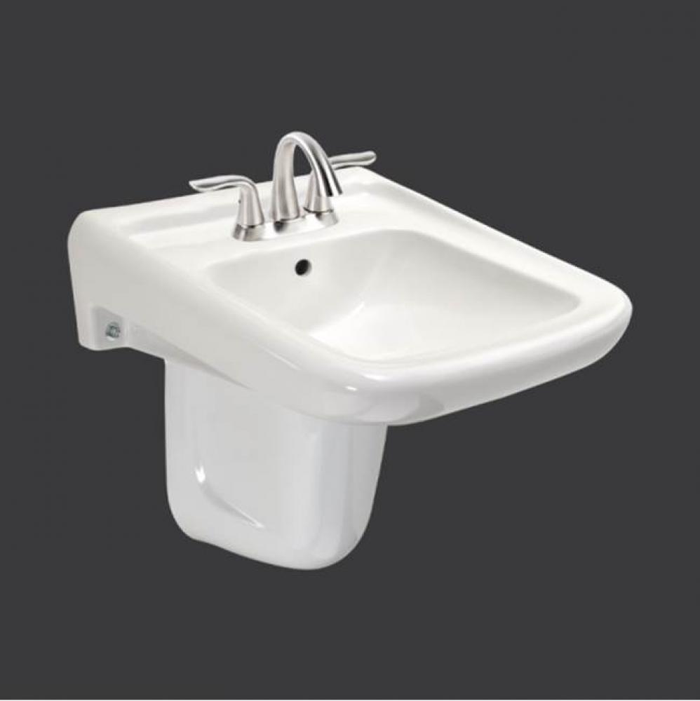Wall mount sink, single faucet