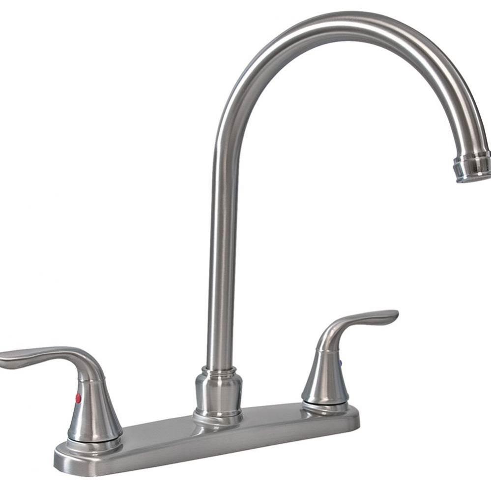 TWO HANDLE GOOSENECK KITCHEN FAUCET SN