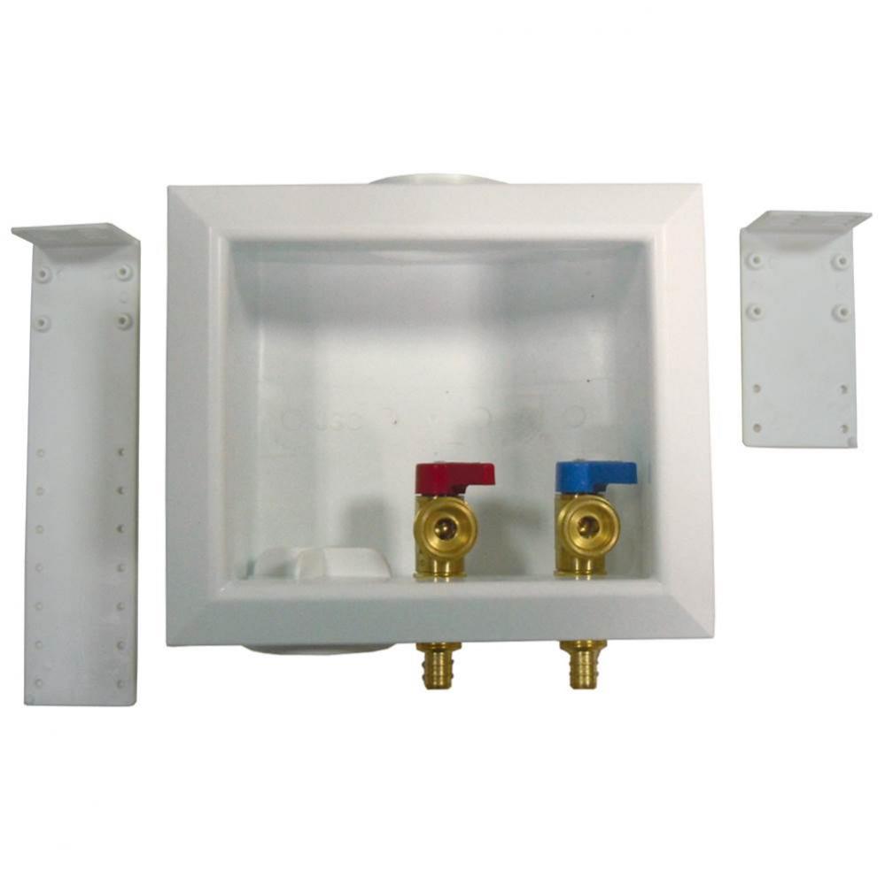 Washing Machine Box, Left Outlet Without Hammer Arrester, 1/2'' PEX