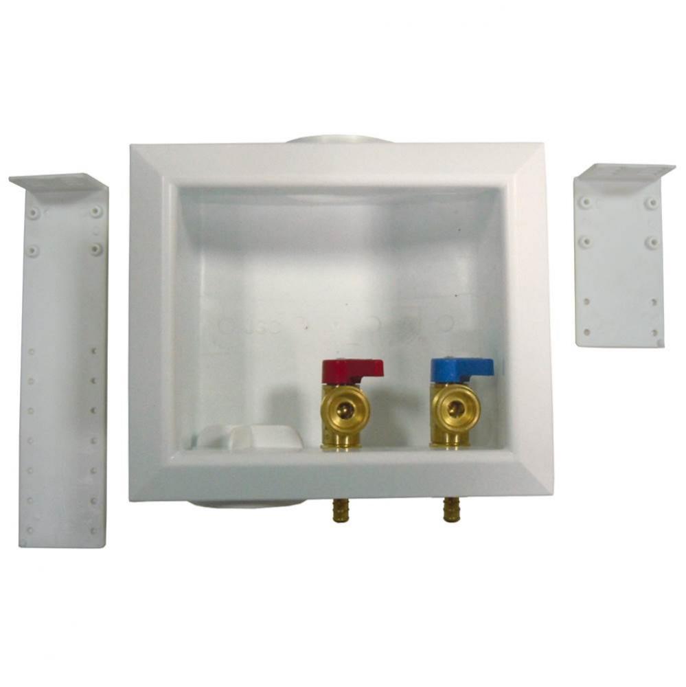 Washing Machine Box, Left Outlet Without Hammer Arrester, 3/8'' PEX