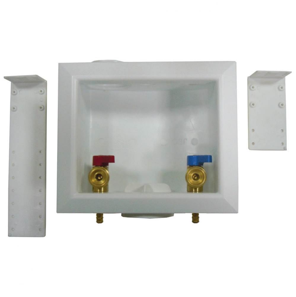 Washing Machine Box, Center Outlet Without Hammer Arrester, 3/8'' PEX