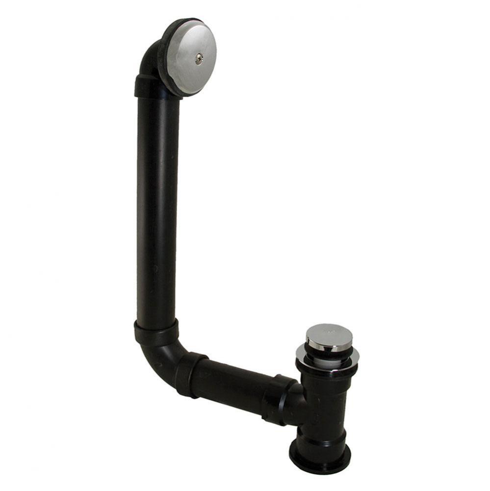 Schedule 40 ABS One-Hole Chrome Plated Toe Touch Direct T-Waste, Full Kit - Includes Pipe and Elbo