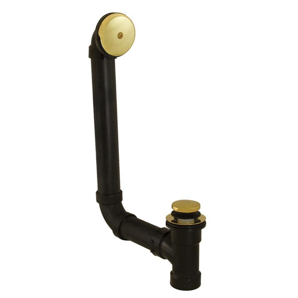 Schedule 40 ABS One-Hole Polished Brass Toe Touch Direct T-Waste, Full Kit - Includes Pipe and Elb