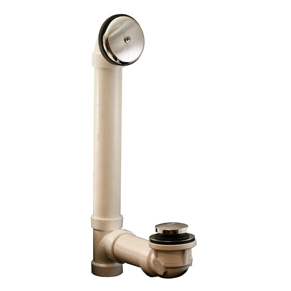 Schedule 40 PVC One-Hole Chrome Plated Toe Touch, Standard Full Kit - Includes Pipe and Tee