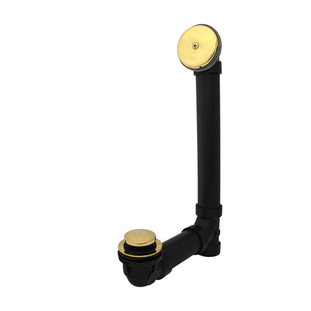 Schedule 40 ABS One-Hole Polished Brass Toe Touch, Standard Full Kit - Includes Pipe and Tee