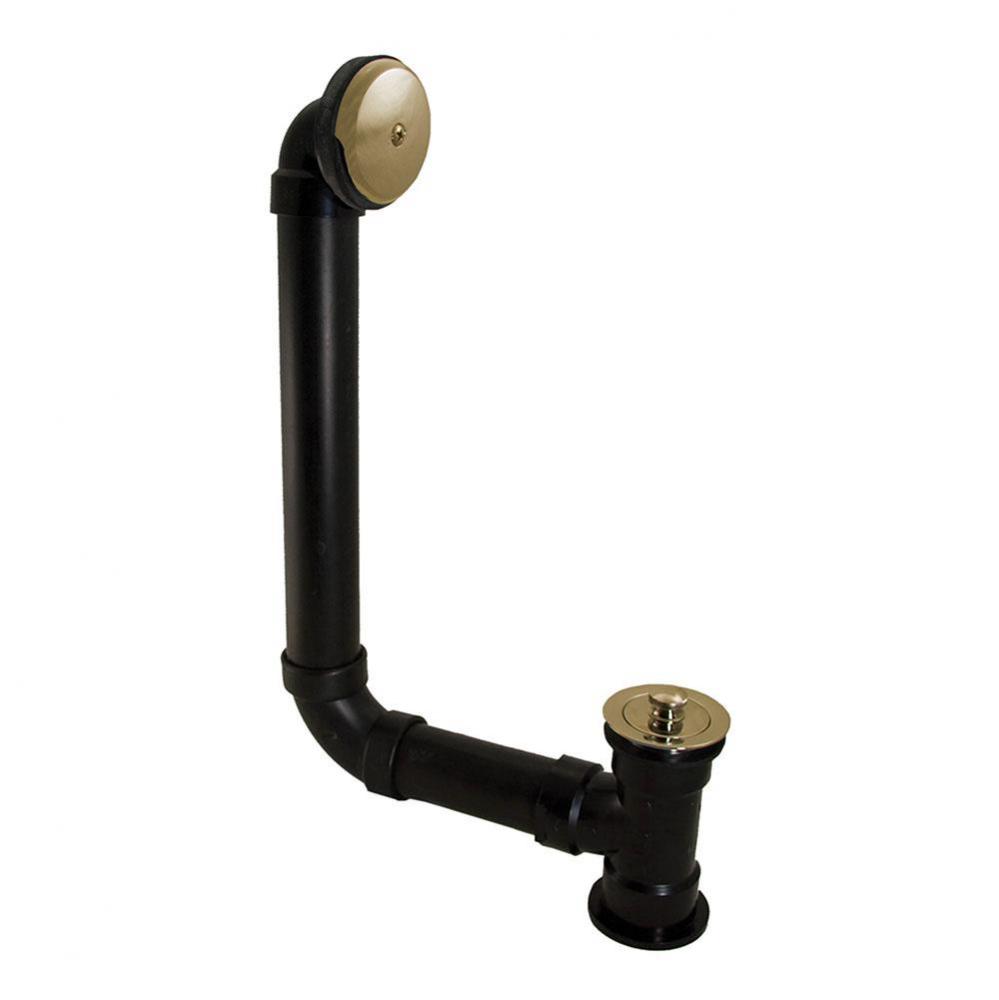 Schedule 40 ABS One-Hole Polished Brass Friction Lift Direct T-Waste, Full Kit - Includes Pipe and