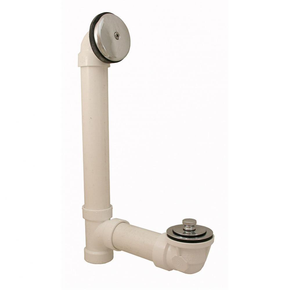 Schedule 40 PVC One-Hole Chrome Plated Friction Lift, Standard Full Kit - Includes Pipe and Tee