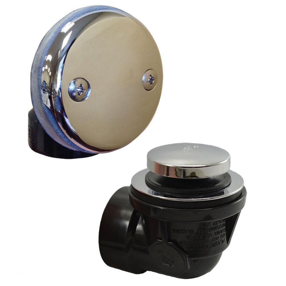 Schedule 40 ABS Two-Hole Chrome Plated Toe Touch, Standard Half Kit - No Pipe or Tee Included