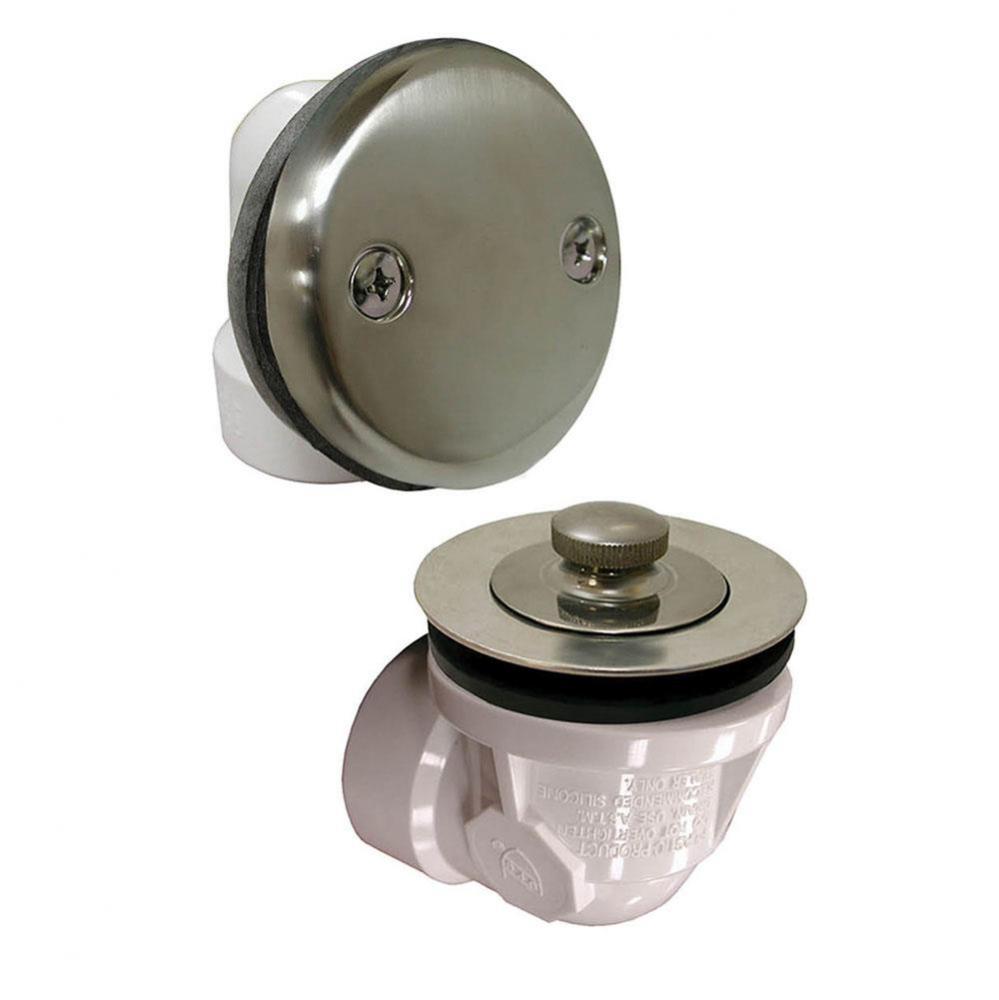 Brushed Nickel Standard Two-Hole Schedule 40 Lift and Turn Half Kit