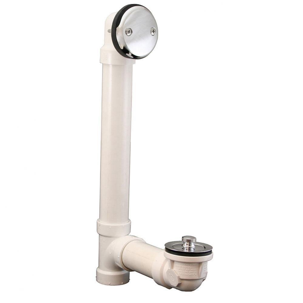 Schedule 40 PVC Two-Hole Chrome Plated Friction Lift, Standard Full Kit - Includes Pipe and Tee