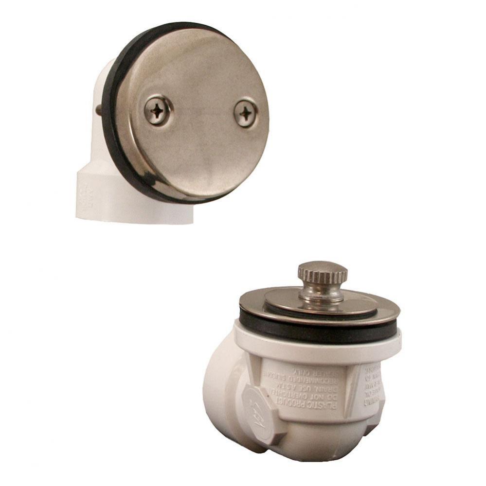 Antique Nickel Standard Two-Hole Schedule 40 Friction Lift Half Kit