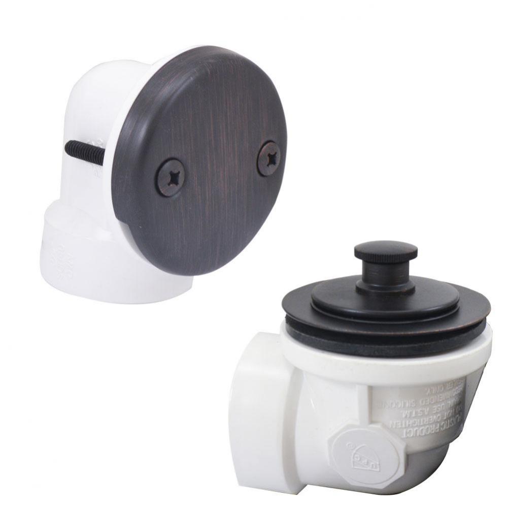 Old World Bronze Standard Two-Hole Schedule 40 Friction Lift Half Kit