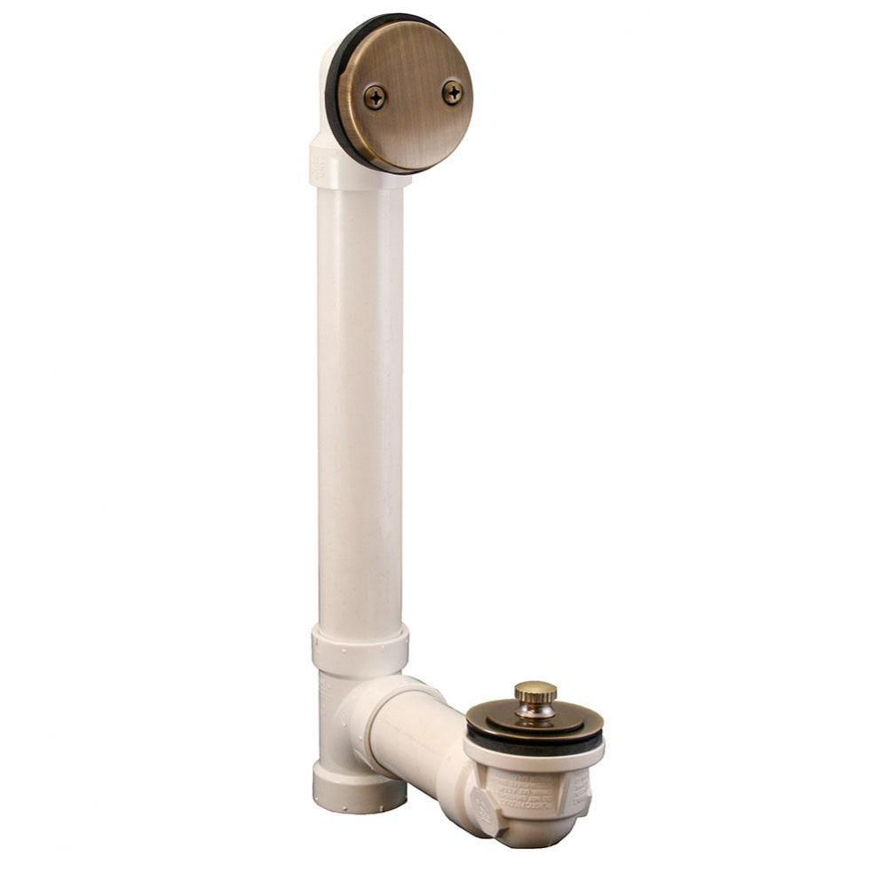 Antique Brass Standard Two-Hole Schedule 40 Friction Lift Full Kit