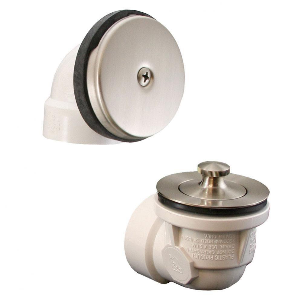 Brushed Nickel Standard One-Hole Schedule 40 Lift and Turn Half Kit