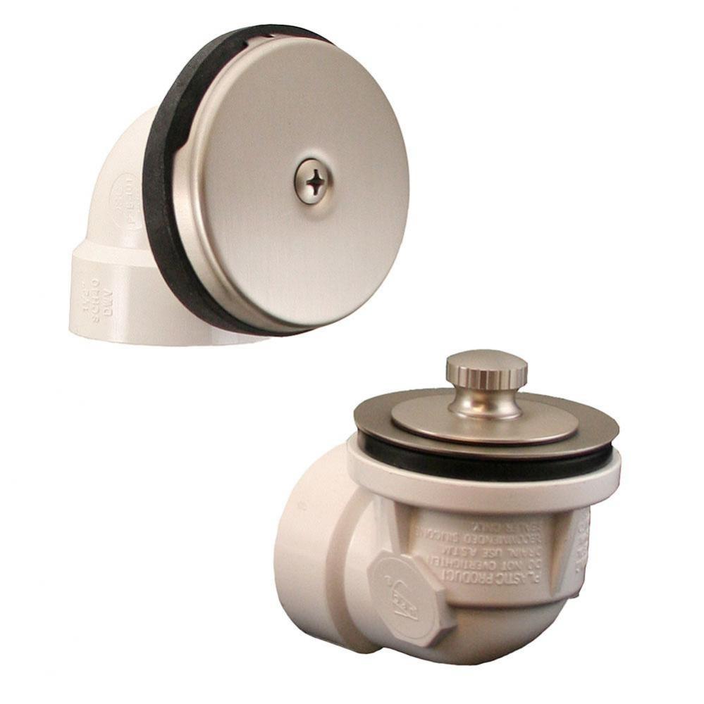 Brushed Nickel Standard One-Hole Schedule 40 Friction Lift Half Kit