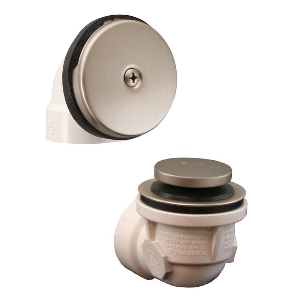 Brushed Nickel Standard One-Hole Schedule 40 Toe Touch Half Kit