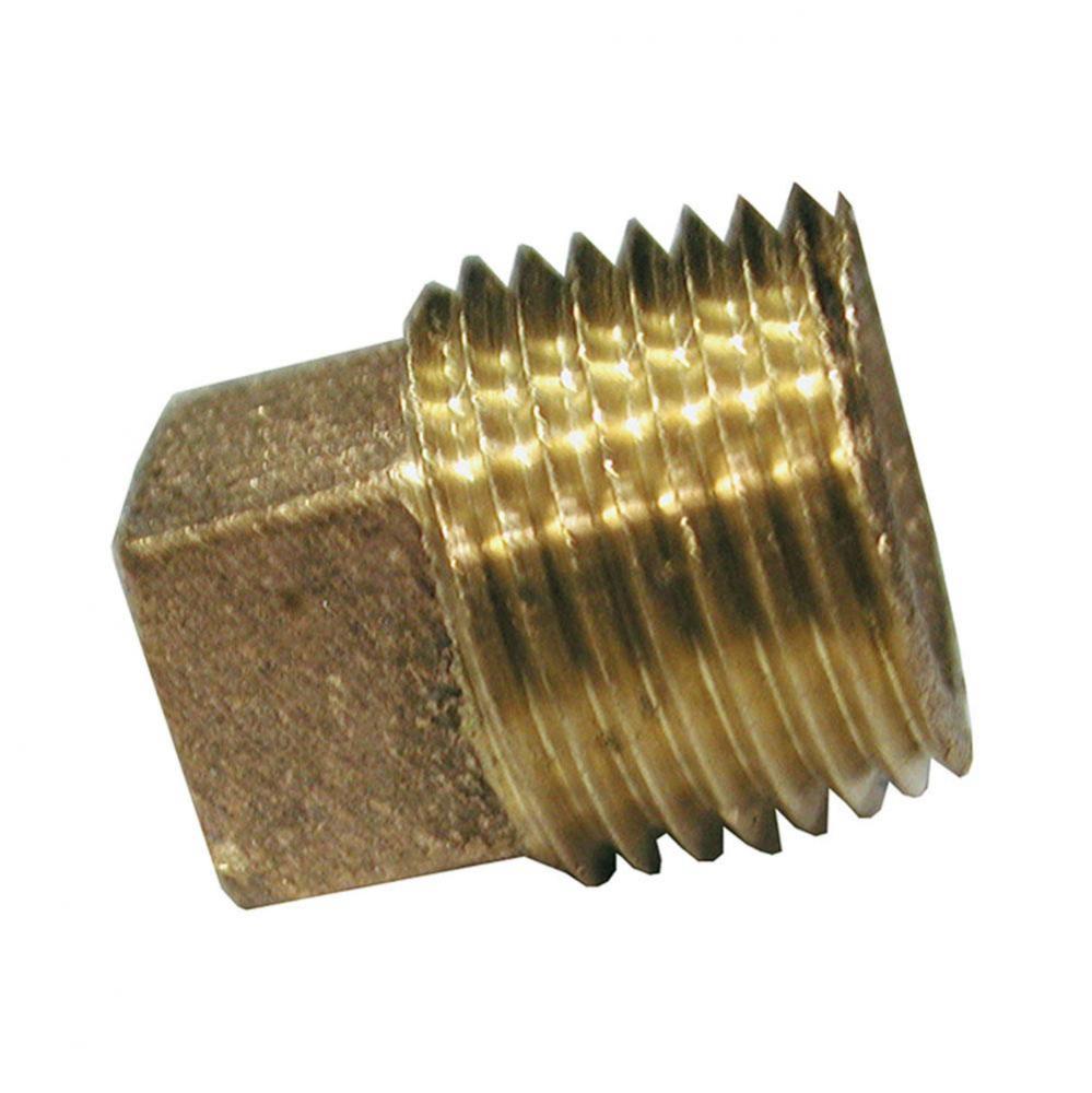 3/4'' Bronze Corded Square Head Plug, Lead Free