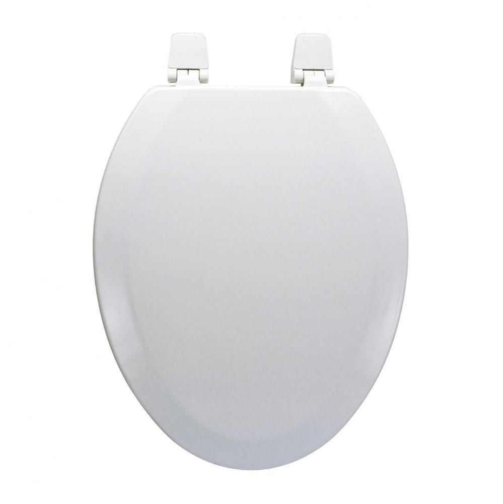 Deluxe Molded Wood Seat, Cotton White, Elongated Closed Front with Cover