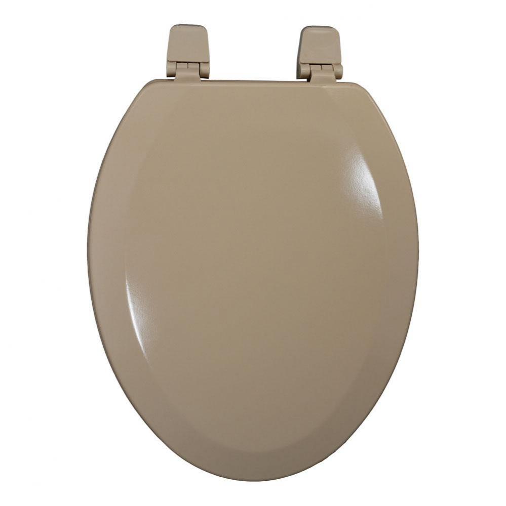 Deluxe Molded Wood Seat, Fawn Beige, Elongated Closed Front with Cover