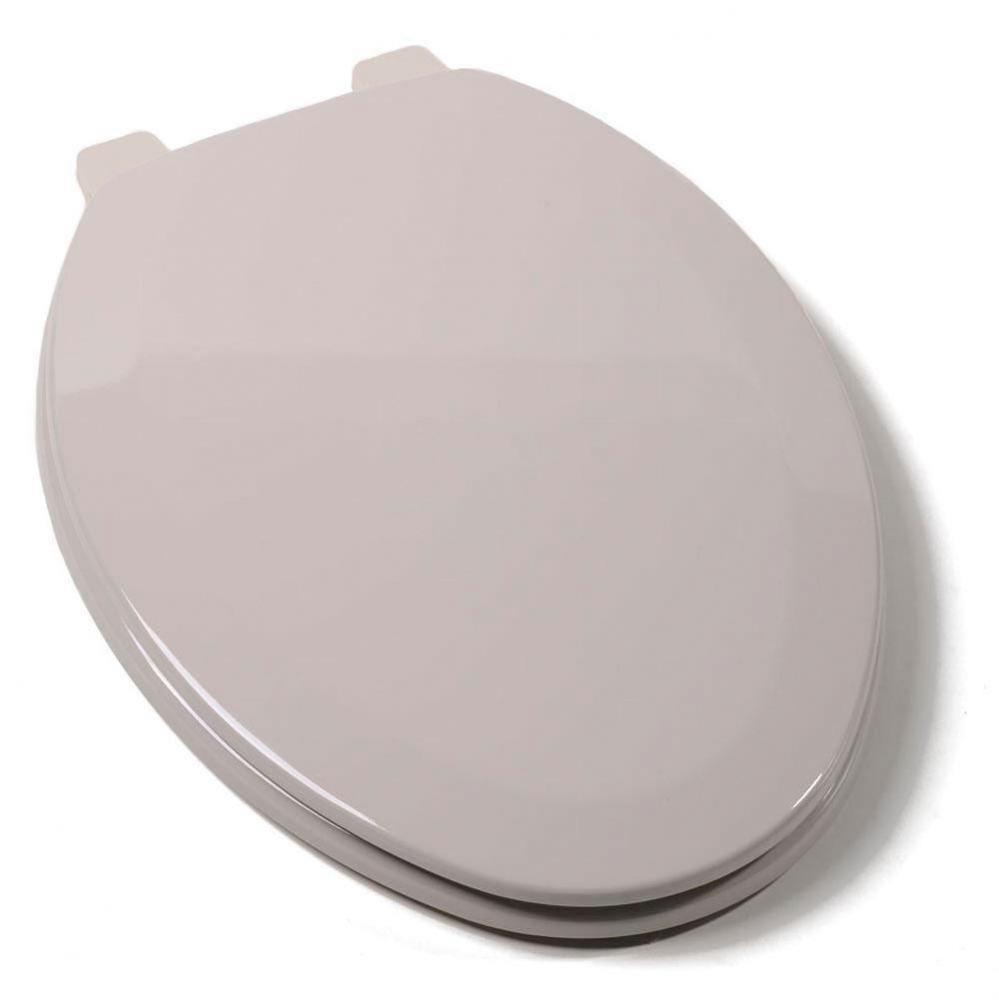 Deluxe Molded Wood Seat, Silver, Elongated Closed Front with Cover