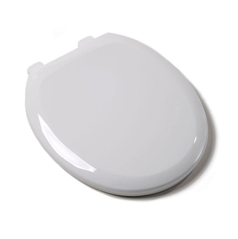 Premium Plastic Seat, White, Round Closed Front with Cover