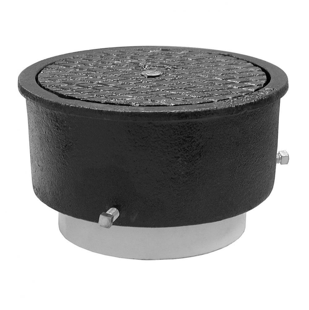 2'' Adjustable ABS Cleanout for Plastic Pipe with 5-1/4'' Cast Iron Cover with