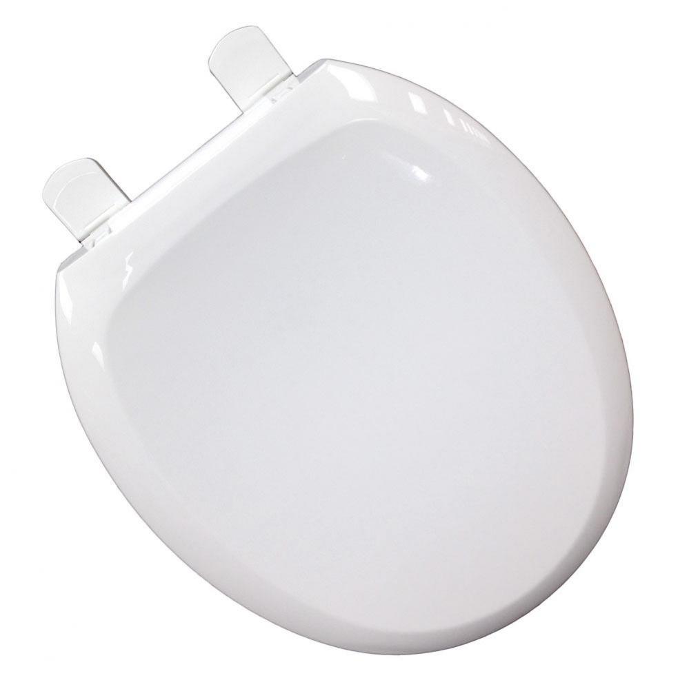 Slow-Close and QuicKlean® Premium Plastic Seat, White, Round Closed Front with Cover