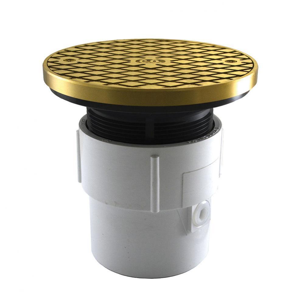 3'' x 4'' PVC Pipe Fit Base Cleanout with 3-1/2'' Plastic Spud and 6