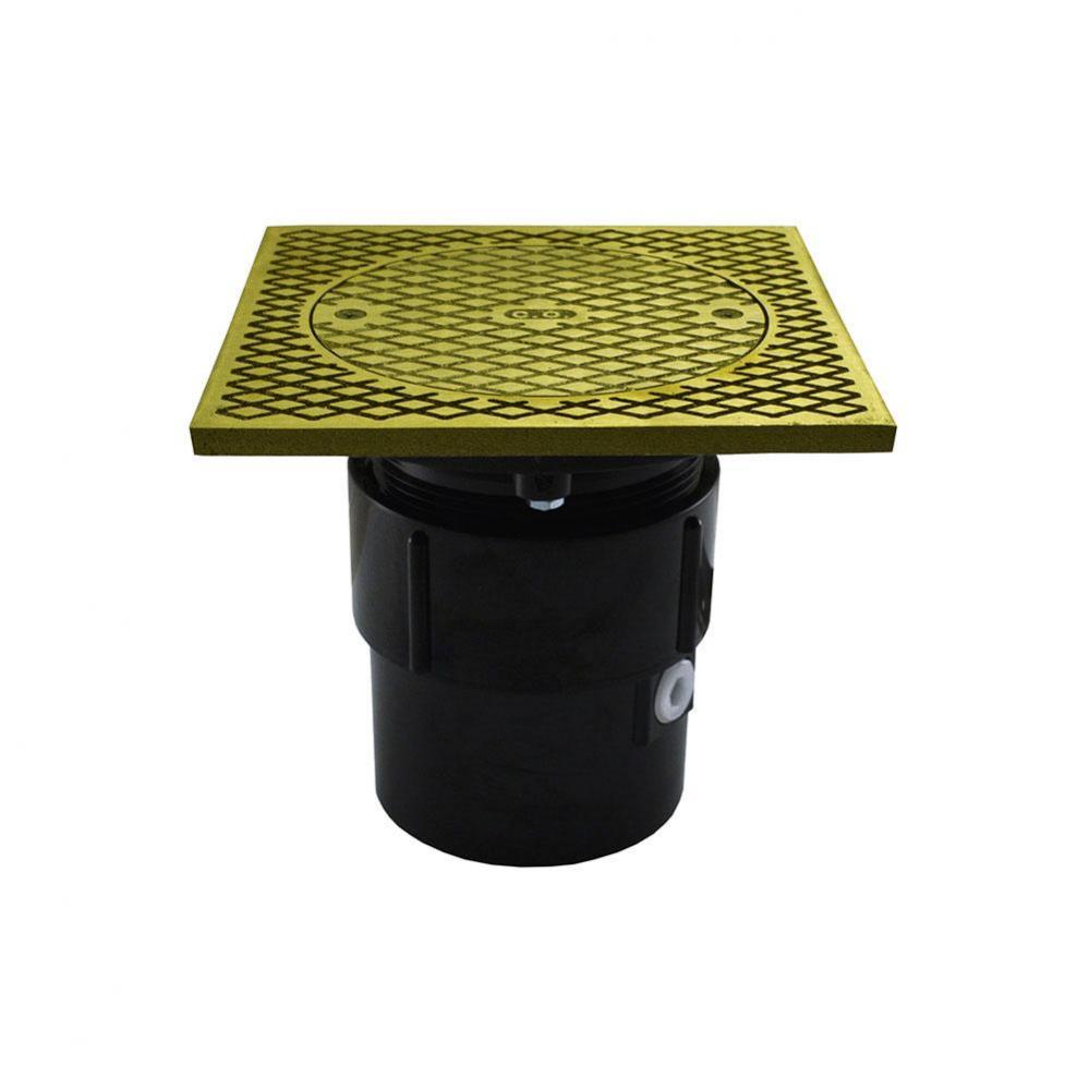 3'' x 4'' ABS Pipe Fit Base Cleanout with 3-1/2'' Plastic Spud and 7