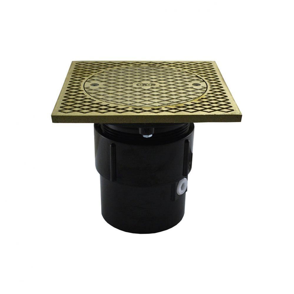 3'' x 4'' ABS Pipe Fit Base Cleanout with 3-1/2'' Plastic Spud and 7