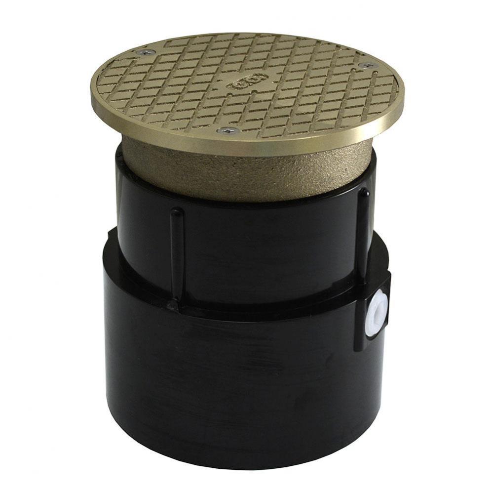 4'' ABS Over Pipe Fit Base Cleanout with 3-1/2'' Metal Spud and 5''