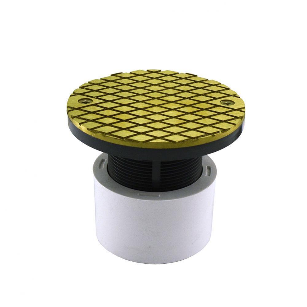 2'' x 3'' PVC Cleanout with 2'' Plastic Spud and 4'' Polis