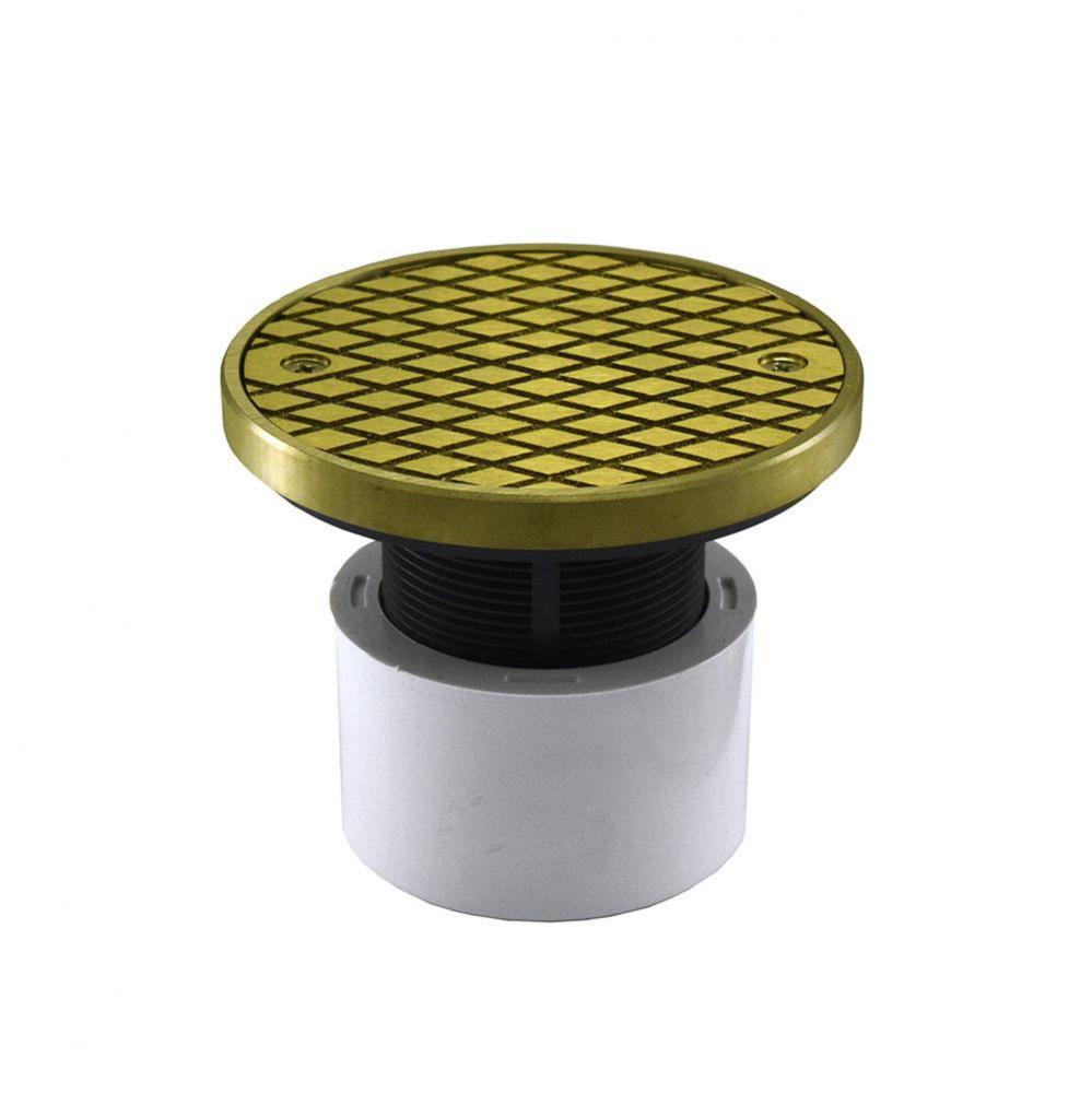 2'' x 3'' PVC Cleanout with 2'' Plastic Spud and 4'' Polis