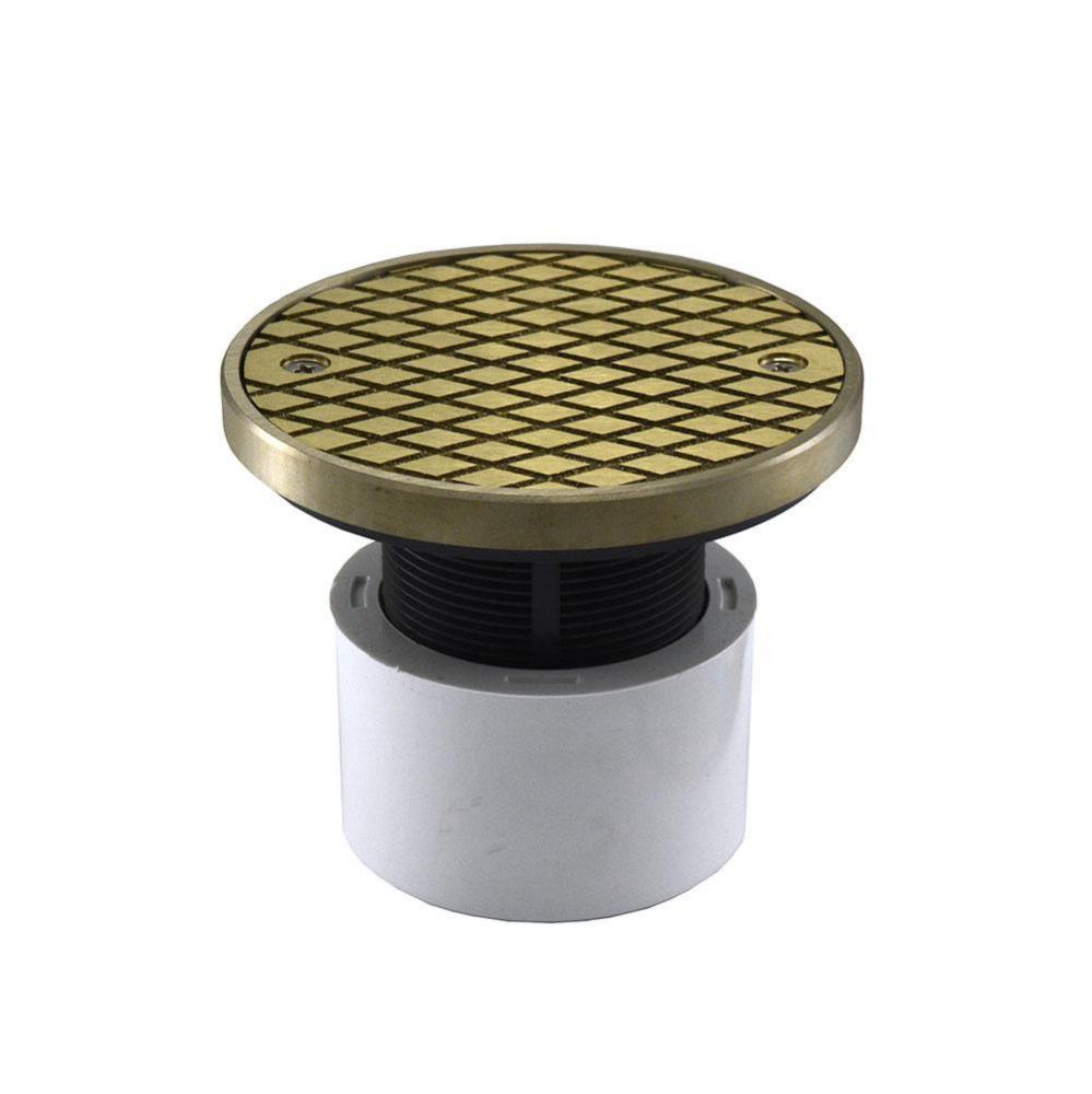 2'' x 3'' PVC Cleanout with 2'' Plastic Spud and 4'' Nicke