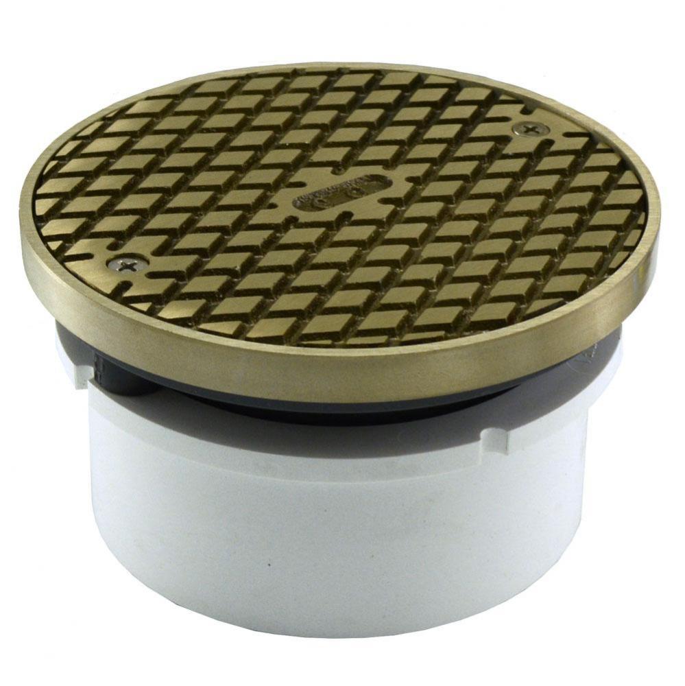 4'' PVC Hub Fit Base Cleanout with 3-1/2'' Plastic Spud and 5'' Nick