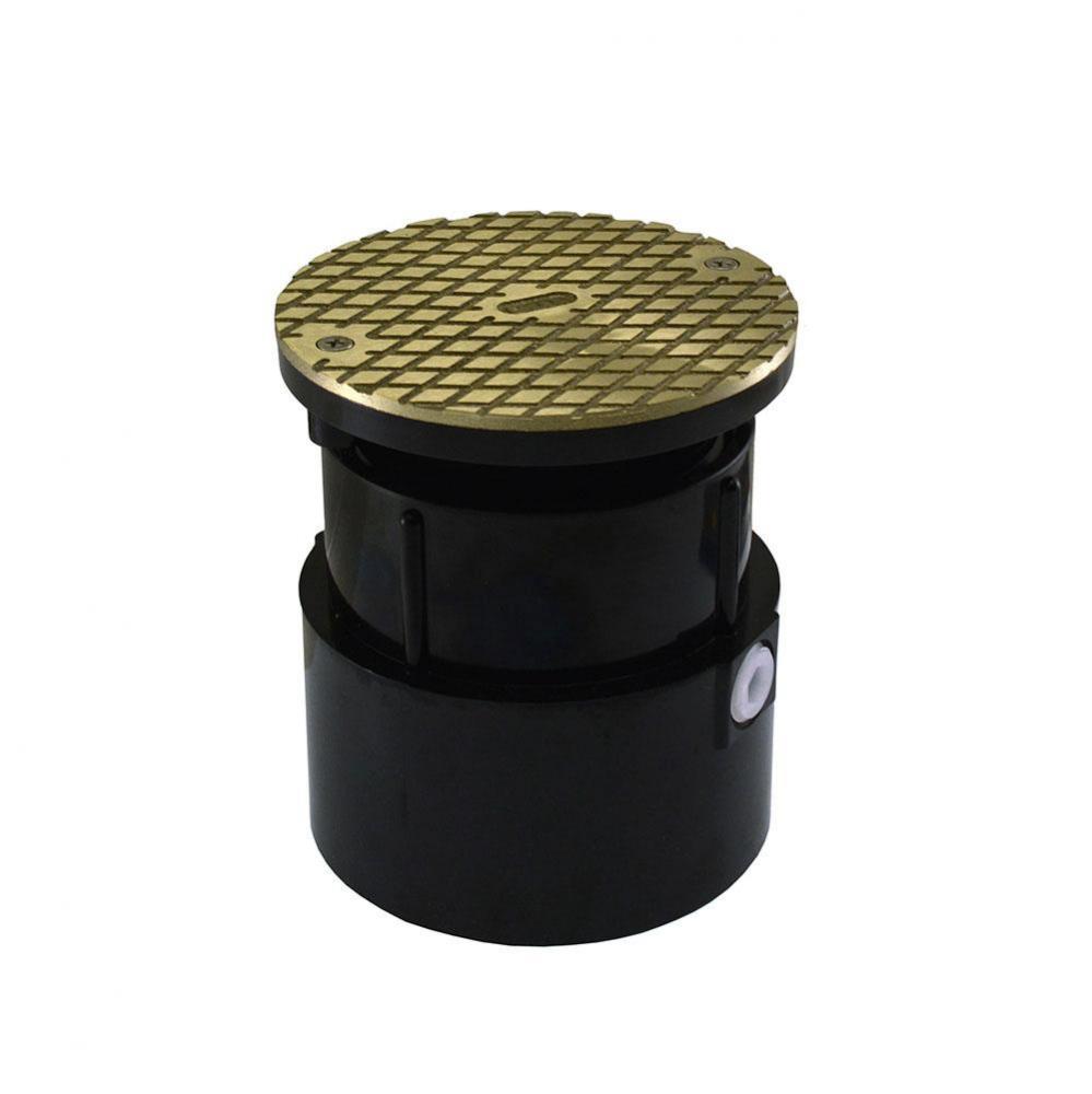 4'' ABS Over Pipe Fit Base Cleanout with 3-1/2'' Plastic Spud and 5'&apos