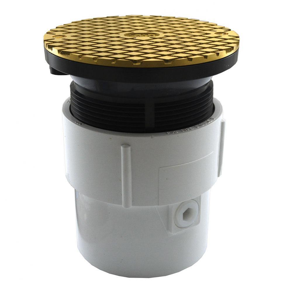 3'' x 4'' PVC Pipe Fit Base Cleanout with 3-1/2'' Plastic Spud and 5