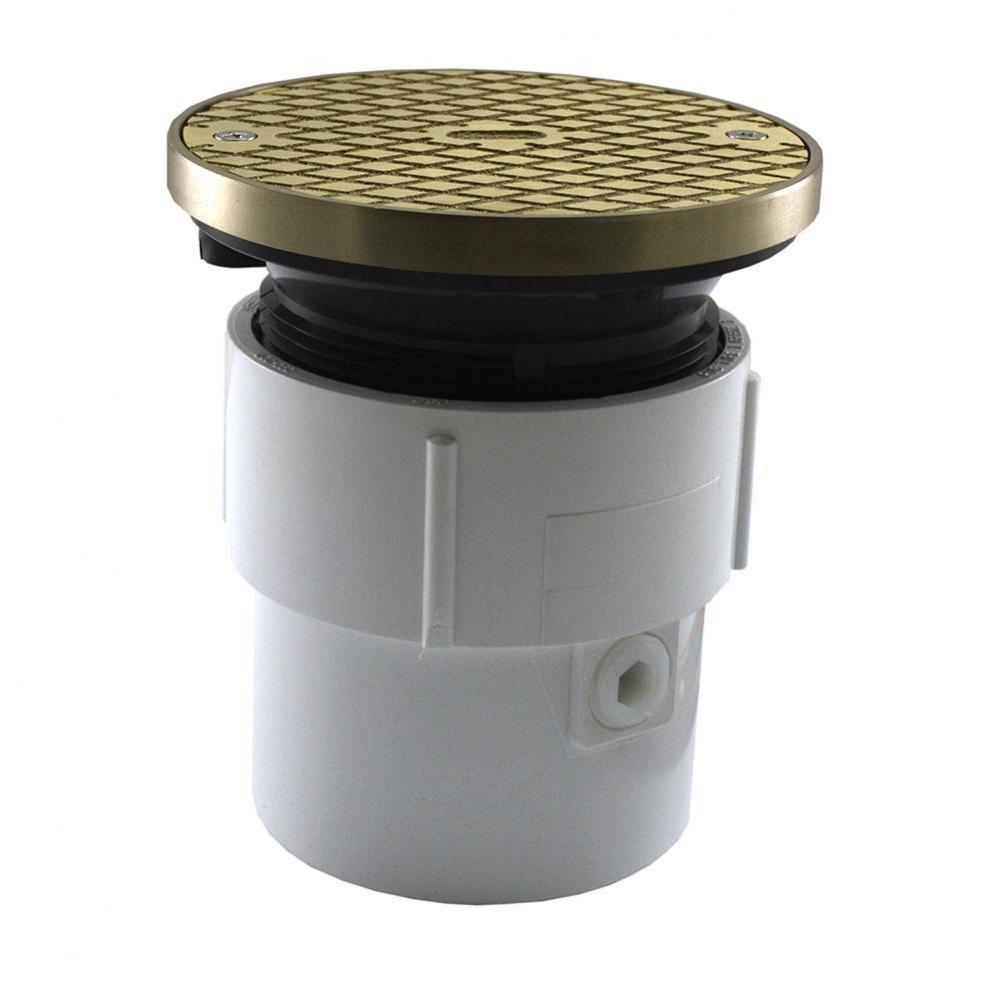 3'' x 4'' PVC Pipe Fit Base Cleanout with 3-1/2'' Plastic Spud and 5