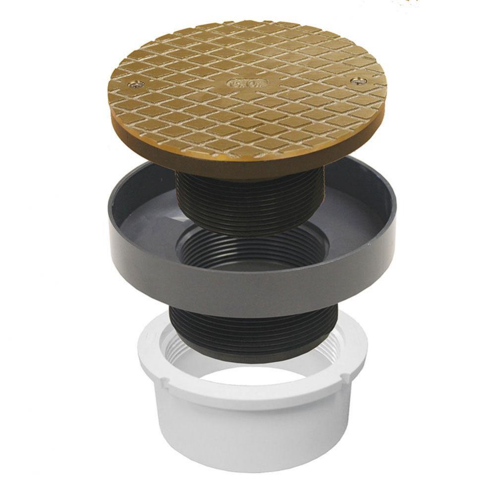 4'' PVC LevelBest Hub Fit Cleanout with 3'' Plastic Spud and 5'' Nic