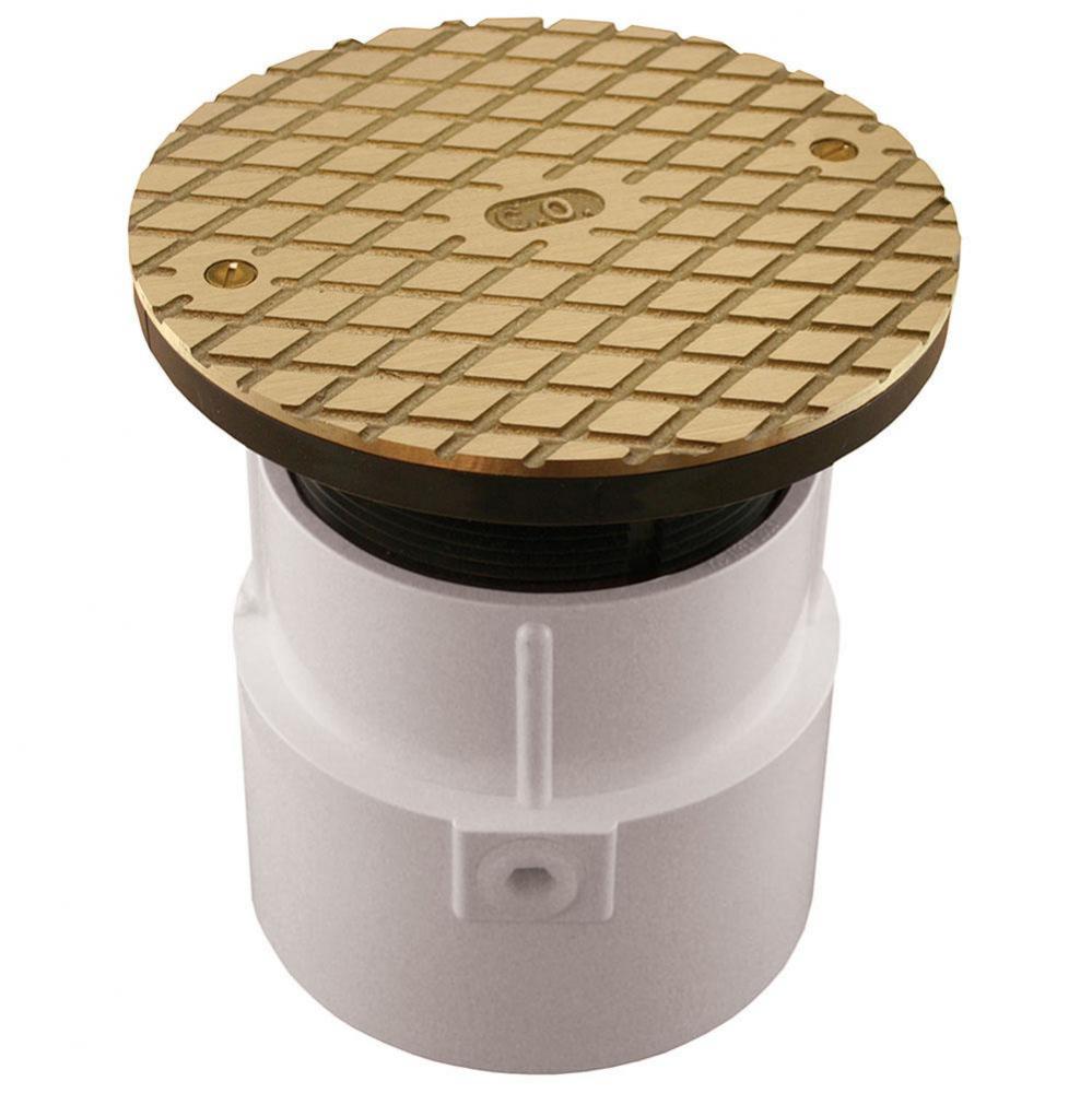 4'' PVC Over Pipe Fit Base Cleanout with 3-1/2'' Plastic Spud and 6'&apos