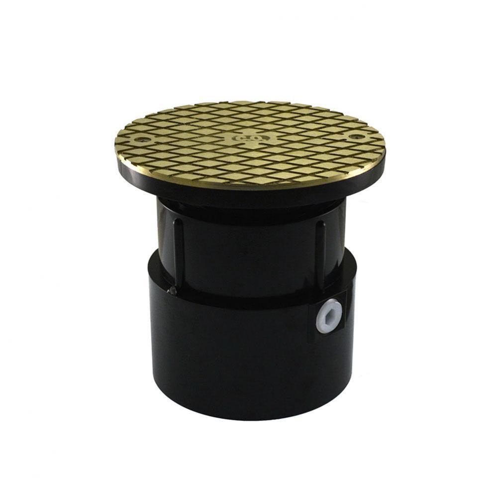 4'' ABS Over Pipe Fit Base Cleanout with 3-1/2'' Plastic Spud and 6'&apos