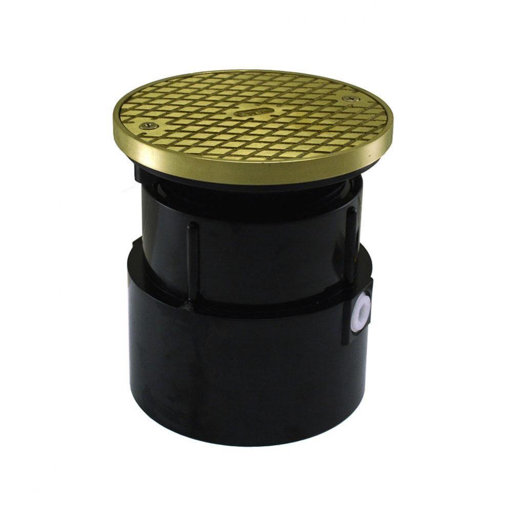 4'' ABS Over Pipe Fit Base Cleanout with 3-1/2'' Plastic Spud and 6'&apos