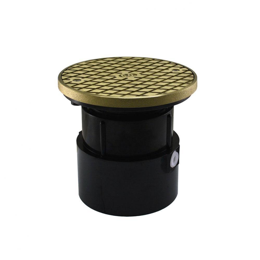 4'' ABS Over Pipe Fit Base Cleanout with 3-1/2'' Plastic Spud and 6'&apos