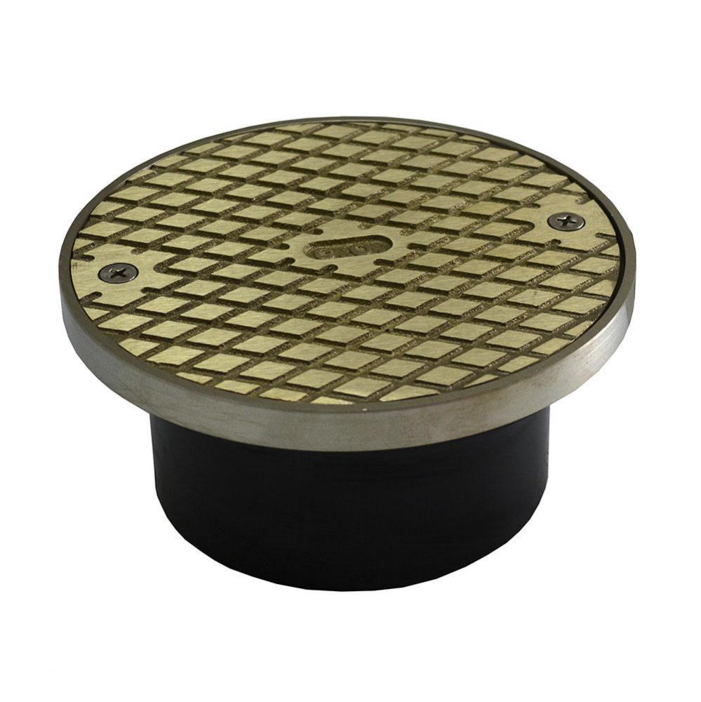4'' ABS General Purpose Access Fitting with 6'' Nickel Bronze Cover with Ring
