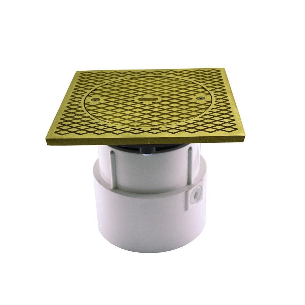 4'' PVC Over Pipe Fit Base Cleanout with 3-1/2'' Plastic Spud and 7'&apos