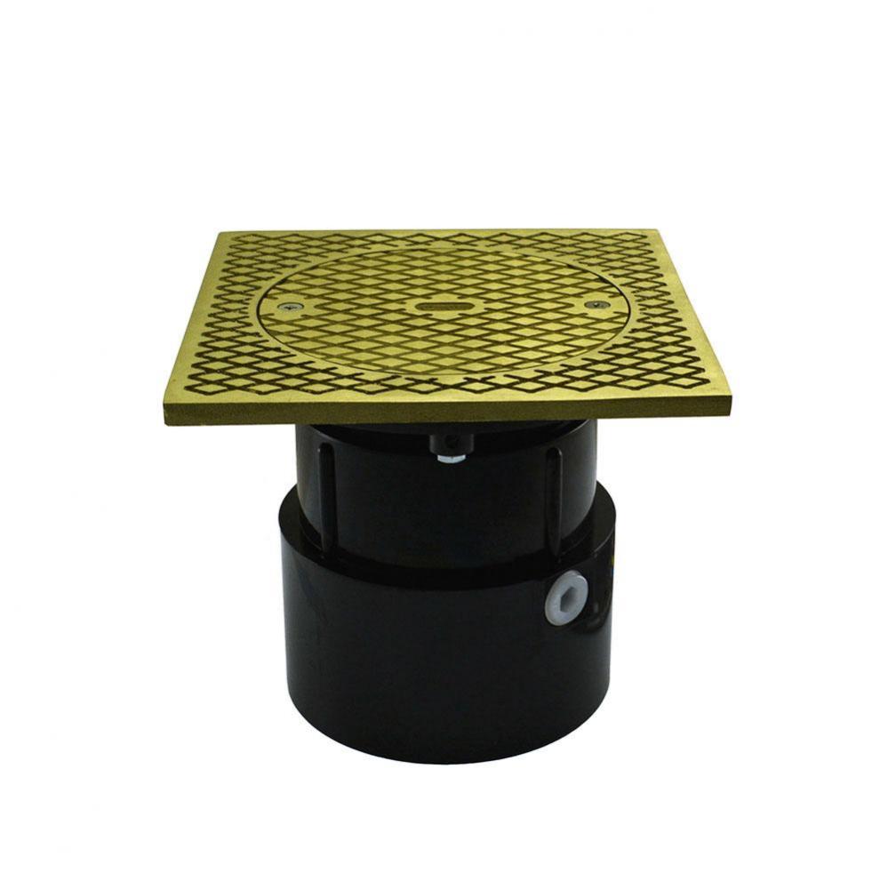 4'' ABS Over Pipe Fit Base Cleanout with 3-1/2'' Plastic Spud and 7'&apos