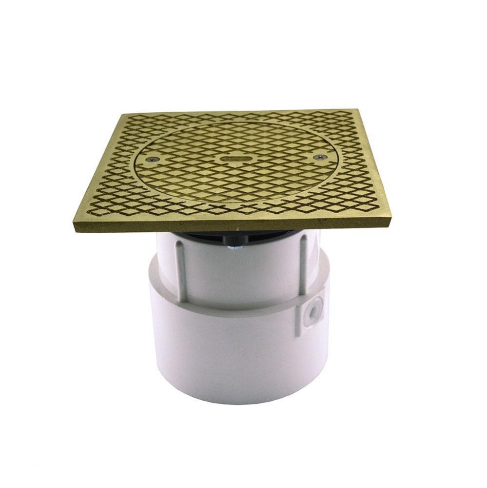 4'' PVC Over Pipe Fit Base Cleanout with 3-1/2'' Plastic Spud and 7'&apos