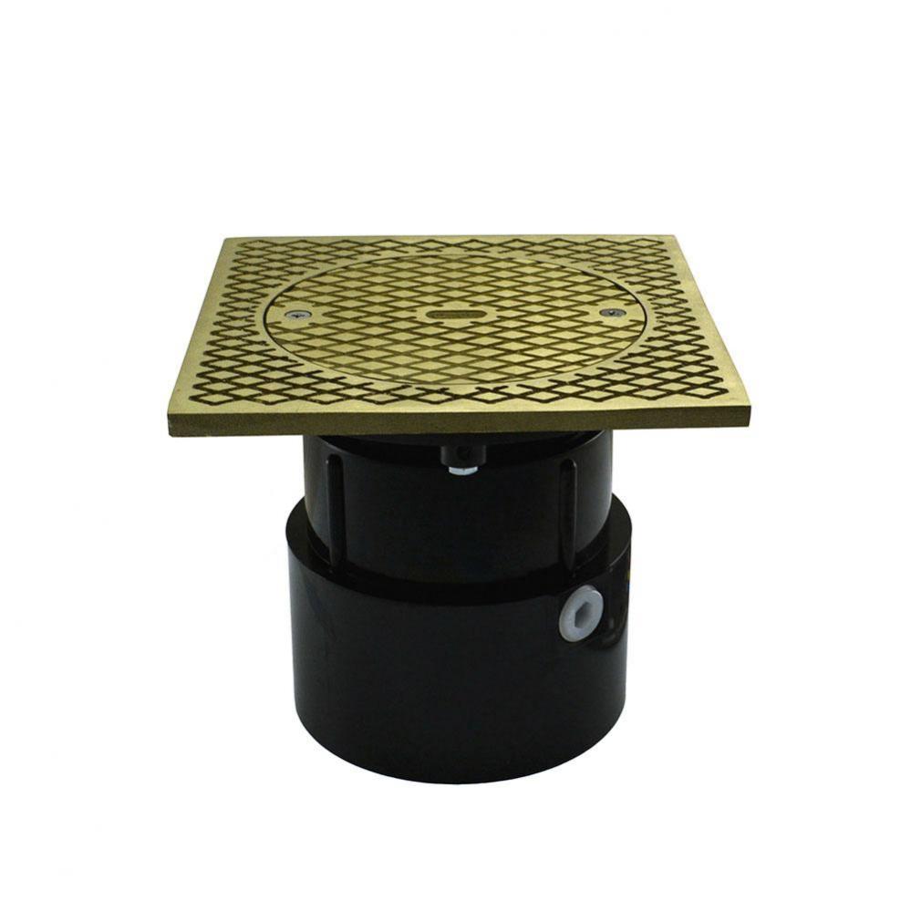 4'' ABS Over Pipe Fit Base Cleanout with 3-1/2'' Plastic Spud and 7'&apos