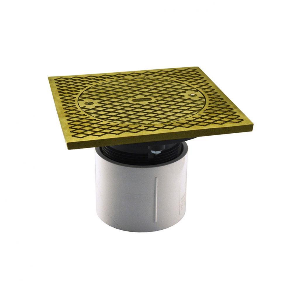 3'' PVC Over Pipe Fit Base Cleanout with 3'' Plastic Spud and 7'' Po