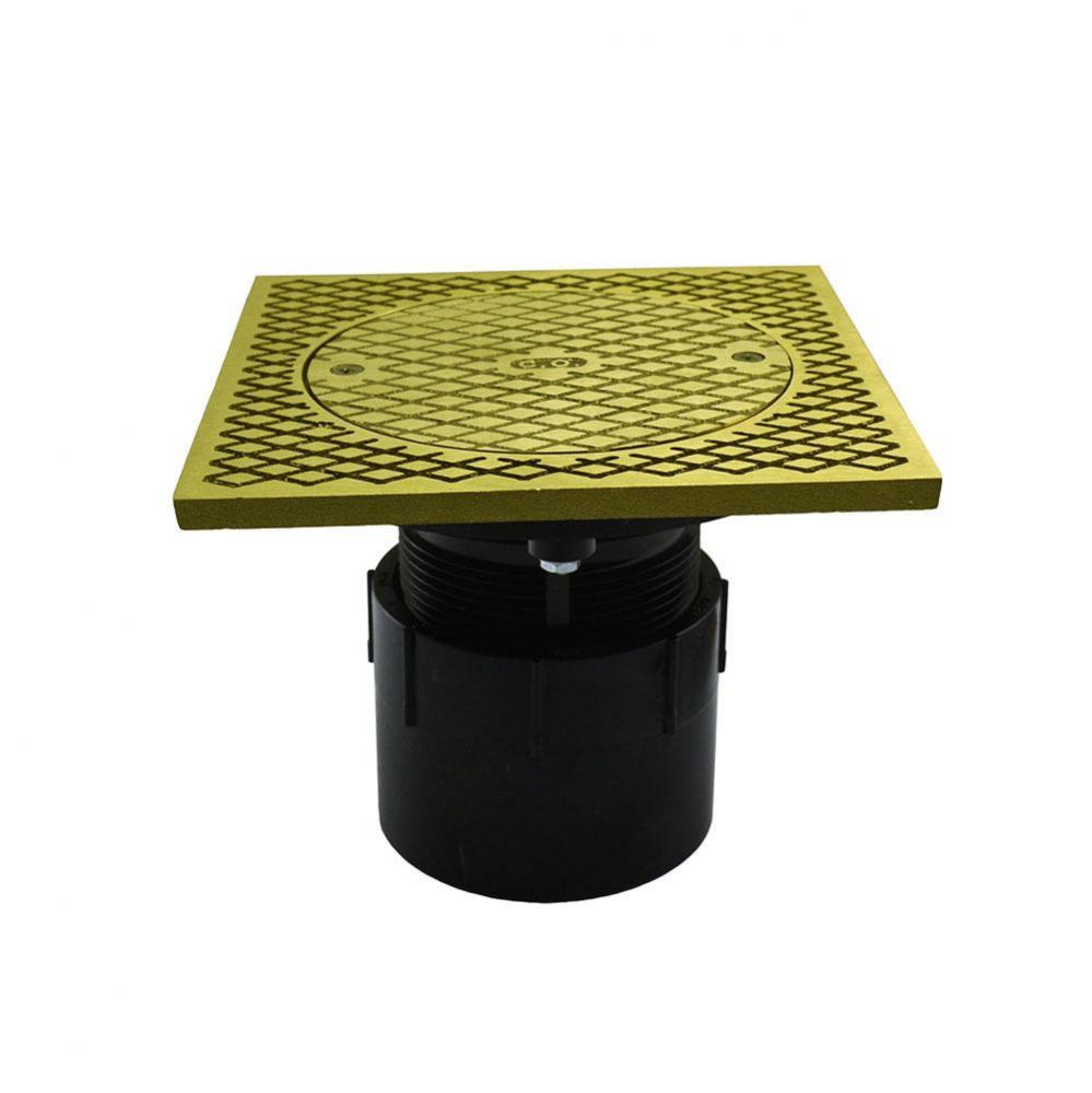 3'' ABS Over Pipe Fit Base Cleanout with 3'' Plastic Spud and 7'' Po